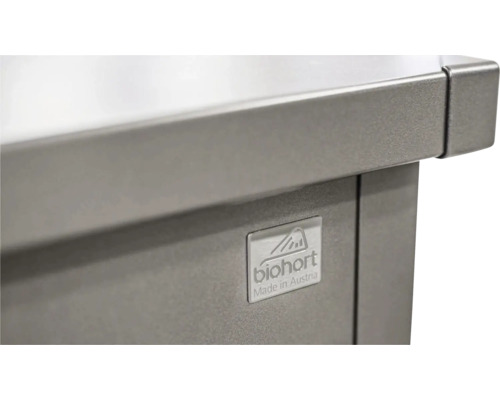 Biohort logo op verhoogde tuinbak