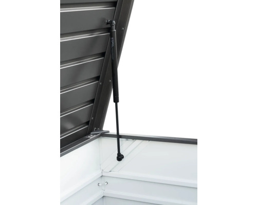 Geopende tuinkist met gasdrukveer