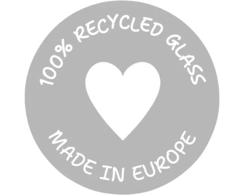 Keurmerk: 100 procent gerecycled glas, gemaakt in Europa