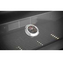Interieur van een barbecue met temperatuurweergave