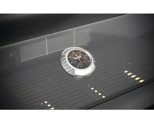 Interieur van een barbecue met temperatuurweergave