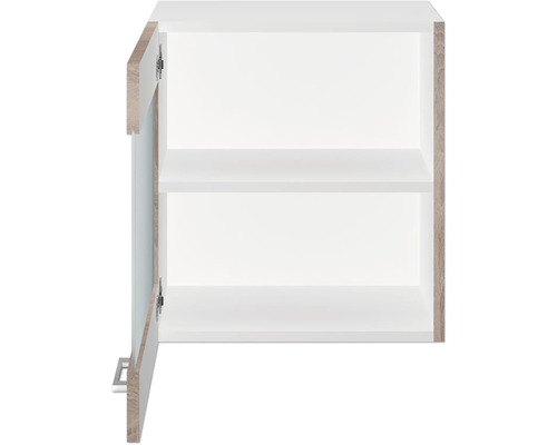 Open witte badkamerkast met twee planken