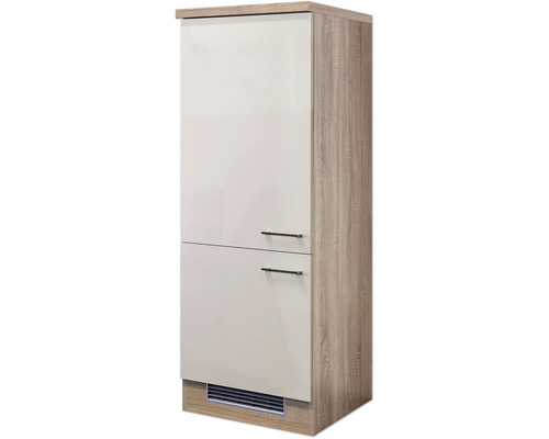 Hoge kast met twee deuren en houten structuur