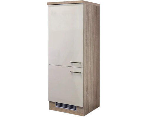 Hoge kast met twee deuren en handgrepen