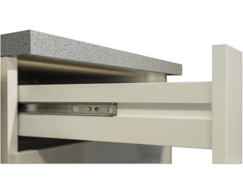 Uittrekelement van een lade met geleiderails