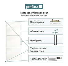 Perfora taats scharnierende deur met bijbehorende accessoires.