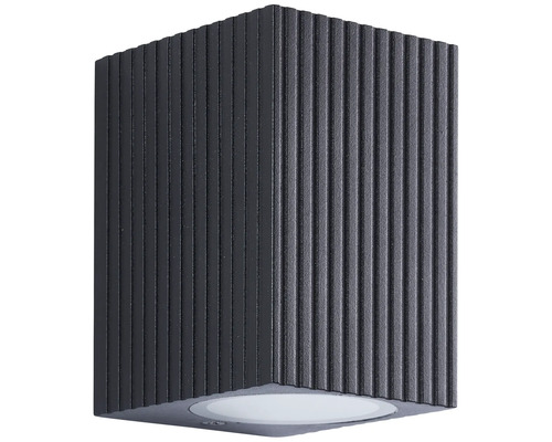 Kubusvormige buitenwandlamp met geribbeld oppervlak