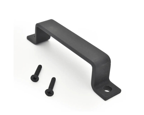 Zwarte deurklink met schroeven