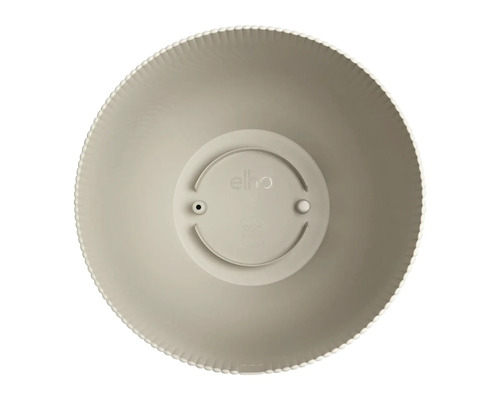 Onderkant van een ronde plantenbak met Elho logo