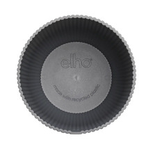 Eho Logo op een ronde bloempot van gerecycled plastic