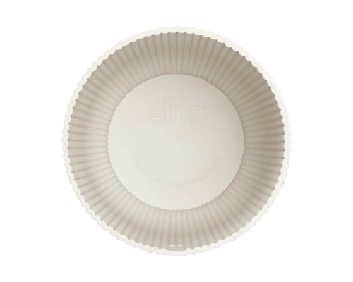 Ronde bloempot met geribbelde textuur van bovenaf