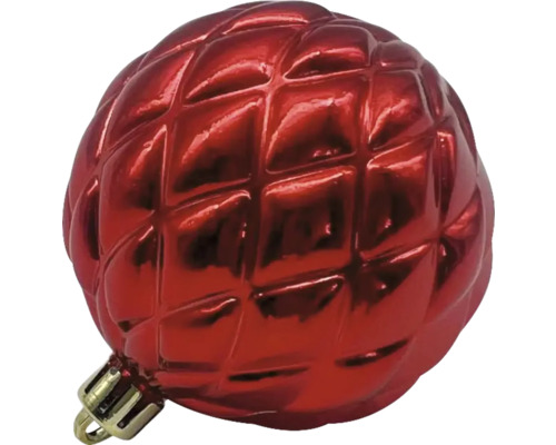 Rode kerstbal met ruitpatroon