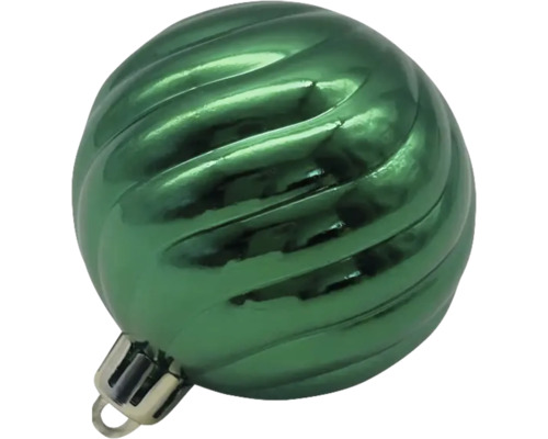 Groene kerstbal met ribbelpatroon