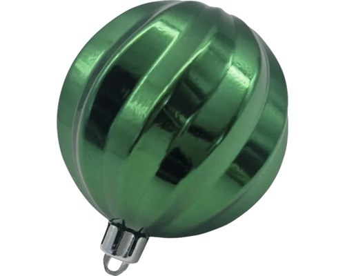 Groene kerstbal met spiraalpatroon