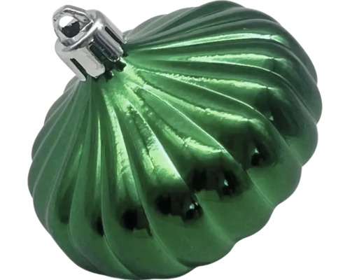 Groene kerstbal met spiraalpatroon