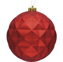 Rode kerstbal met geometrisch patroon