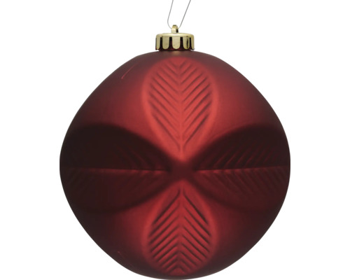 Rode kerstbal met bladmotief