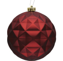 Rode kerstbal met geometrisch patroon