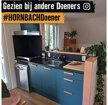 Keukenblok met spoelbak, vaatwasser en kookplaat in een lichte ruimte.