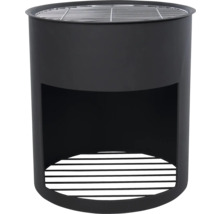 Zwarte ovale houtskoolgrill met grillrooster