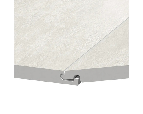 Detailopname van twee met elkaar verbonden vloertegels met klikverbinding