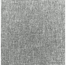 Close-up van grijze meubelstof met linnenstructuur