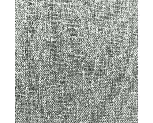 Close-up van grijze meubelstof met linnenstructuur