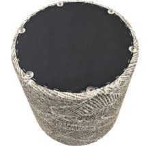 Gestoffeerde kruk met een stofbekleding met patroon en schroeven