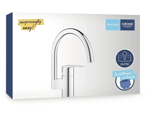 Verpakking van een Grohe keukenkraan met draaibare uitloop