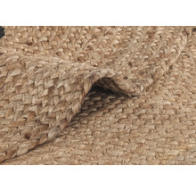 Detail van een gevlochten vloerkleed van natuurlijke vezels