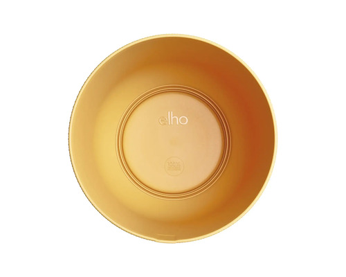 Gele bloempot van kunststof