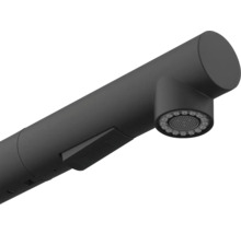 Zwarte waterkraan met waterbesparingsfunctie