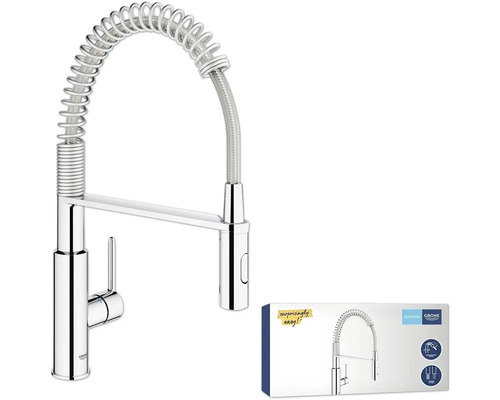 Keukenkraan met spiraalveer en sproeifunctie