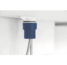 Hoekstopkraan met flexibele aansluitslang voor installatie in de sanitaire ruimte
