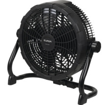 Zwarte ventilator met standaard