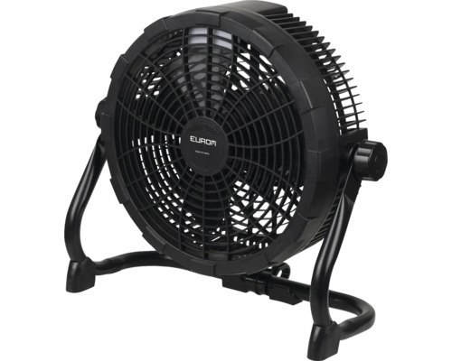 Zwarte ventilator met standaard