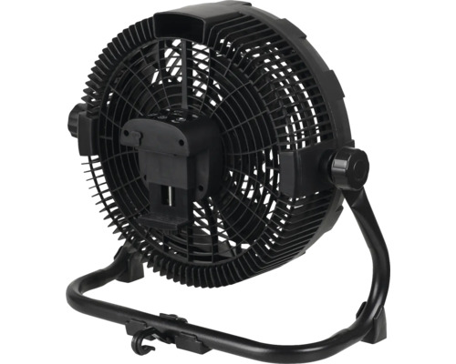 Zwarte ventilator met statief voor gebruik binnenshuis