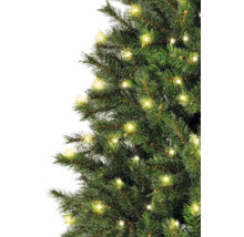Detailopname van een versierde kerstboom met lichtjes