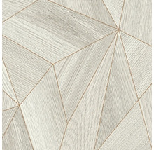Behang met geometrisch patroon in houtlook