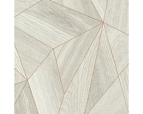 Behang met geometrisch patroon in houtlook