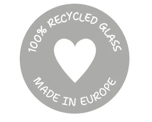 Keurmerk: 100 procent gerecycled glas, gemaakt in Europa