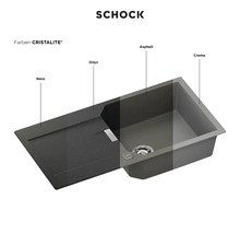 Schock spoelbak van Cristalite in verschillende kleuren