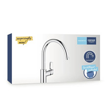 Verpakking van een Grohe keukenkraan met Quickfix-systeem