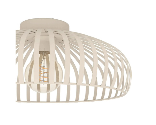 EGLO Plafondlamp Mogano 3 Ø 43 cm zand 1 lamp IP20 Plafondlamp met lampenkap van metalen strips en gloeilamp