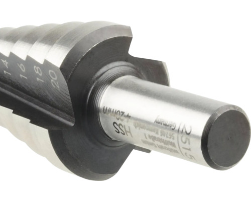 Stalen getrapte boor met maatindicaties