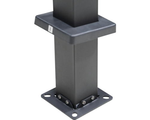 Detailopname van een zwarte paalvoet voor buiten