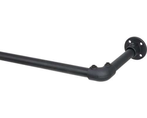 Hoekgordijnroede van metaal met flens voor wandmontage