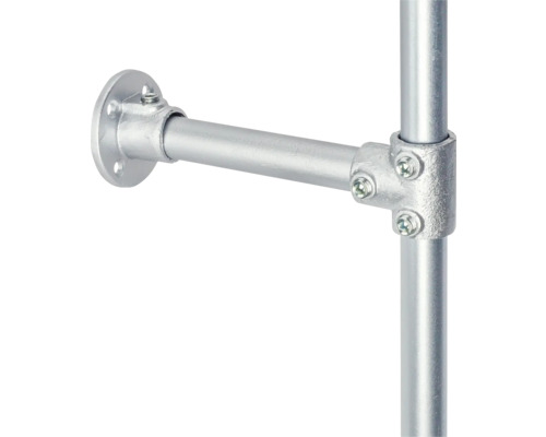 Metalen buisverbinder met flens voor wandmontage