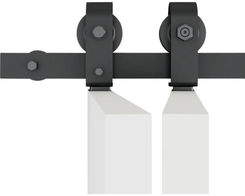 Schuifdeur beslag met rollen en geleiderail