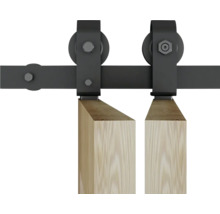 Schuifdeurbeslag met twee rollen en houten deur